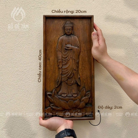 Tranh Gỗ Bộ Tam Thánh 20x40cm Treo Tường [Quán Thế Âm Bồ Tát]