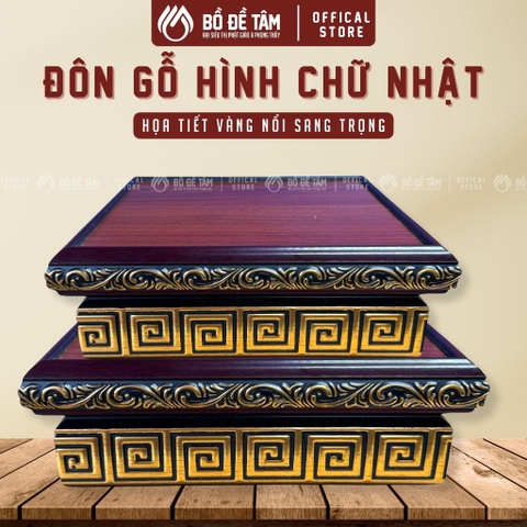 Đôn Gỗ Hình Chữ Nhật Kê Tượng Phật, Lư Hương, Vật Phẩm Phong Thủy | Siêu Thị Bồ Đề Tâm
