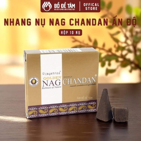 Nhang Trầm Nụ Ấn Độ Nag Golden Chandan Masala (Hộp 10 Nụ)