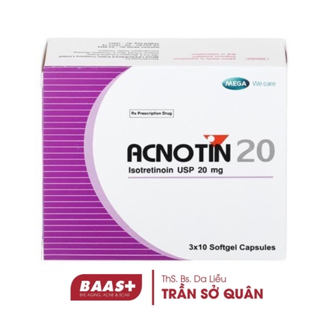 ACNOTIN 20mg (3vĩ x 10v/Hộp) - Isotretinoin USP 20mg