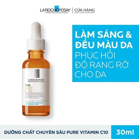 LAROCHE-POSAY Serum Làm Sáng Da Và Giảm Thâm Nám - REDERMIC PURE VITAMIN C10 SERUM (30ml)