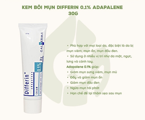 Kem Điều Trị Mụn Trứng Cá - DIFFERIN ADAPALENE GEL 0,1% (30g)