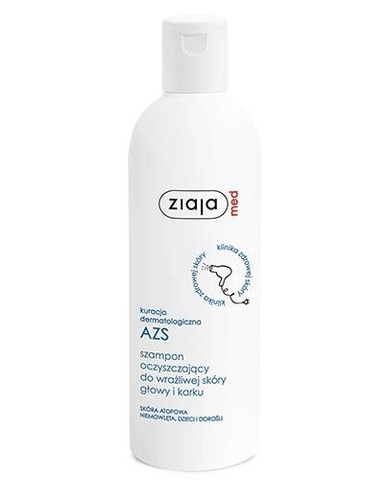 ZIAJA Dầu Gội Làm Sạch Tóc và Dịu Nhẹ Vùng Da Đầu, Gáy - MED KURACJA DERMATOLOGICZNA PIELEGNACJA SKORY Z AZS SZAMPON OCZYSZAJACY DO WRAZLIWEJ SKORY GLOWY I KARKU (300ml)