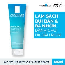 LAROCHE-POSAY Sữa Rửa Mặt Tạo Bọt Cho Da Dầu Mụn - EFFACLAR DEEP CLEANSING FOAMING CREAM (125ml)