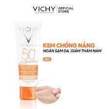 VICHY Kem Chống Nắng Ngăn Sạm Da, Giảm Thâm Nám - CAPITAL SOLEIL ANTI-DARK SPOT 3IN1 (50ml)