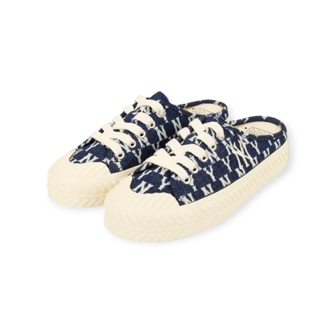 (MỚI CHÍNH HÃNG) MLB Playball Mule Mono Denim Ny ''Navy '' 32shsd111-50n