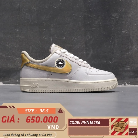 Giày 2hand Air Force 1 Low Metallic Platinum Metallic Gold AR0642-001 SIZE 36.5 pvn16256