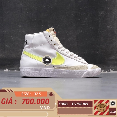 GIÀY NIKE BLAZER MID '77 ESSENTIAL TRẮNG/NEON DJ3050-100 SIZE 37.5