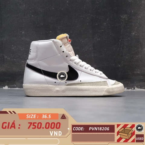 GIÀY NIKE BLAZER MID '77 VINTAGE 'WHITE BLACK' CZ1055-100 SIZE 36.5 - GIÀY 2HAND CHÍNH HÃNG