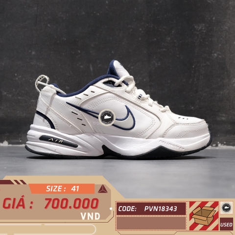 GIÀY NIKE AIR MONARCH IV WHITE METALLIC SILVER 415445-102 SIZE 41 - GIÀY 2HAND CHÍNH HÃNG
