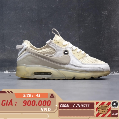 NIKE AIR MAX TERRASCAPE 90 'WHITE LIGHT IRON ORE' DM0033-100 SIZE 43 GIÀY 2HAND CHÍNH HÃNG