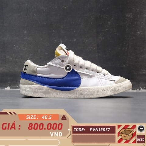 NIKE BLAZER LOW '77 JUMBO WHITE OLD ROYAL DQ8768-100 SIZE 40.5 GIÀY 2HAND CHÍNH HÃNG