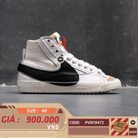NIKE BLAZER MID ’77 JUMBO WHITE/WHITE/SAIL/BLACK – SIZE 40 – GIÀY 2HAND CHÍNH HÃNG
