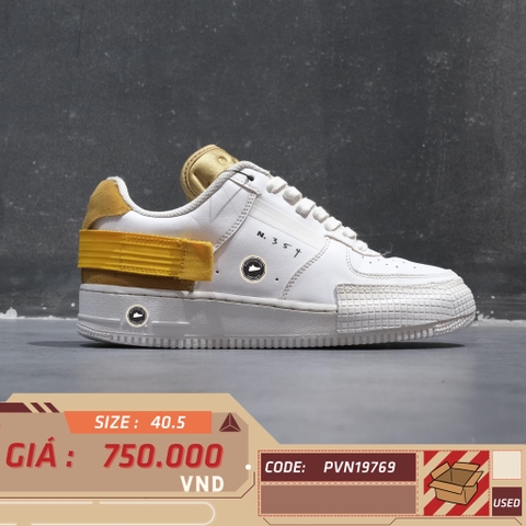 NIKE AIR FORCE 1 TYPE 'GOLD SUEDE' – AT7859-100 – SIZE 40.5 GIÀY 2HAND CHÍNH HÃNG – PVN19769