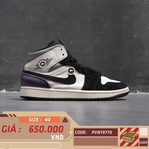NIKE AIR JORDAN 1 MID SE 'VARSITY PURPLE' 852542-105 SIZE 40 GIÀY 2HAND CHÍNH HÃNG PVN19770