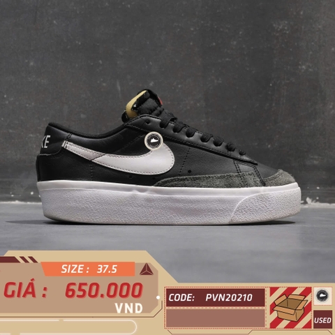 NIKE BLAZER LOW ’77 BLACK WHITE DJ0292-001 SIZE 37.5 GIÀY 2HAND CHÍNH HÃNG PVN20210