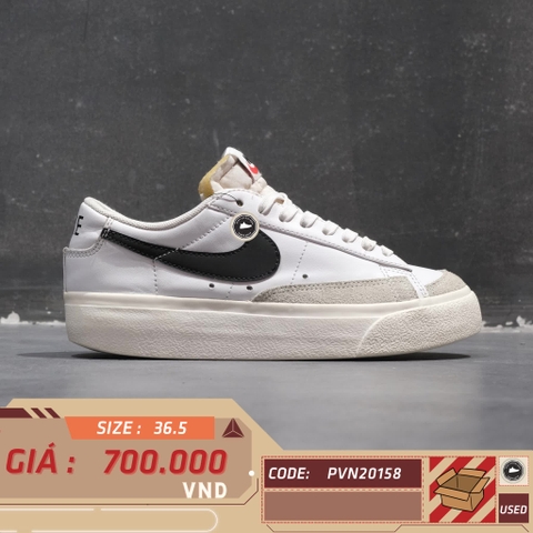 NIKE BLAZER LOW PLATFORM WHITE/BLACK DJ0292-101 SIZE 36.5 GIÀY 2HAND CHÍNH HÃNG PVN20158