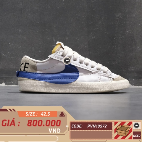NIKE BLAZER LOW ’77 JUMBO “WHITE / OLD ROYAL” DQ8768-100 SIZE 42 ½ GIÀY 2HAND CHÍNH HÃNG PVN19972