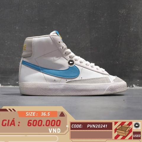 NIKE BLAZER MID ’77 WHITE LASER BLUE DA4086-107 SIZE 36.5 GIÀY 2HAND CHÍNH HÃNG PVN20241