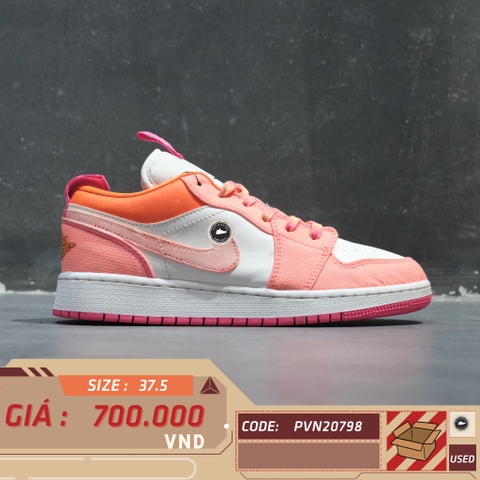 AIR JORDAN 1 LOW UTILITY GS 'CRIMSON PULSE' DJ0530 801 SIZE 37.5 GIÀY 2HAND CHÍNH HÃNG PVN20798