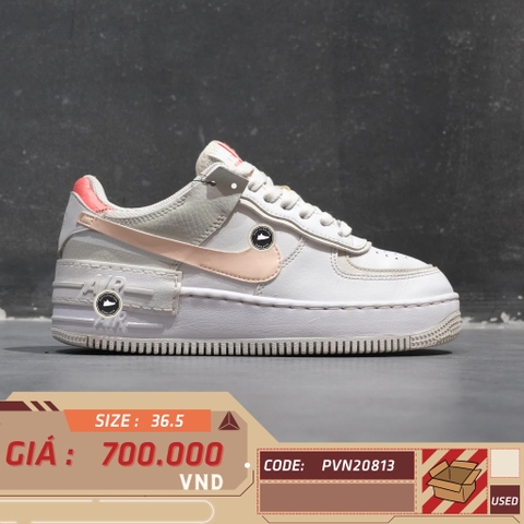 NIKE AIR FORCE 1 LOW SHADOW 'WHITE BRIGHT MANGO' DH3896 100 SIZE 36.5 GIÀY 2HAND CHÍNH HÃNG PVN20813