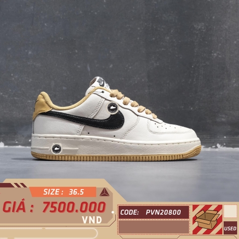 NIKE AIR FORCE 1 '07 LV8 'SAIL TAN BLACK' FD9063 101 SIZE 36.5 GIÀY 2HAND CHÍNH HÃNG PVN20800