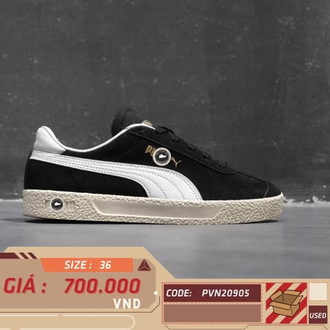 PUMA CLUB 'BLACK WHITE' 381111 02 SIZE 36 GIÀY 2HAND CHÍNH HÃNG PVN20905