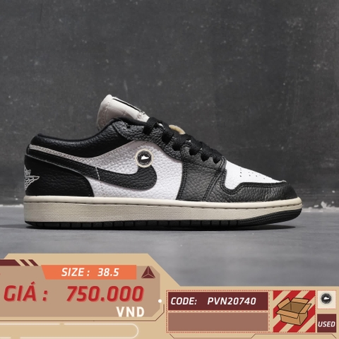 NIKE AIR JORDAN 1 LOW SE HOMAGE SPLIT WHITE BLACK DR0502 101 SIZE 38.5 GIÀY 2HAND CHÍNH HÃNG PVN20740