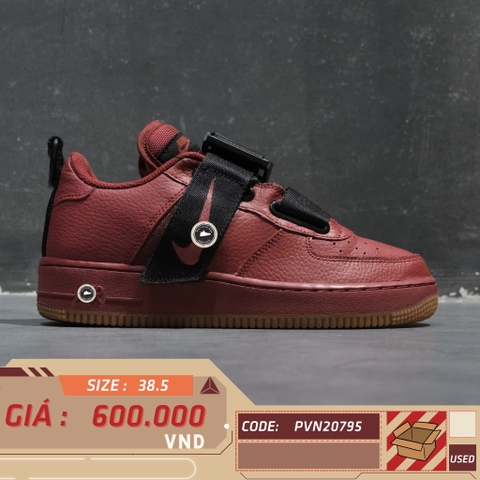 NIKE AIR FORCE 1 UTILITY GS 'DUNE RED' AJ6601 600 SIZE 38.5 GIÀY 2HAND CHÍNH HÃNG PVN20795