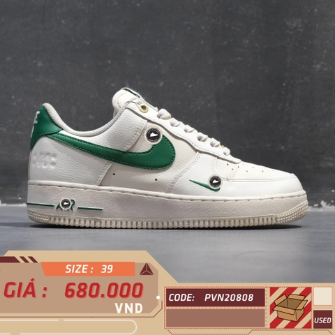 NIKE AIR FORCE 1 LOW 40TH ANNIVERSARY SAIL MALACHITE DQ7582 101 SIZE 39 GIÀY 2HAND CHÍNH HÃNG PVN20808