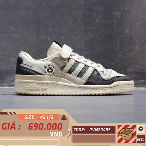 ADIDAS FORUM 84 LOW OFF WHITE GREEN HQ6938 SIZE 43 1/3 GIÀY 2HAND CHÍNH HÃNG PVN20497