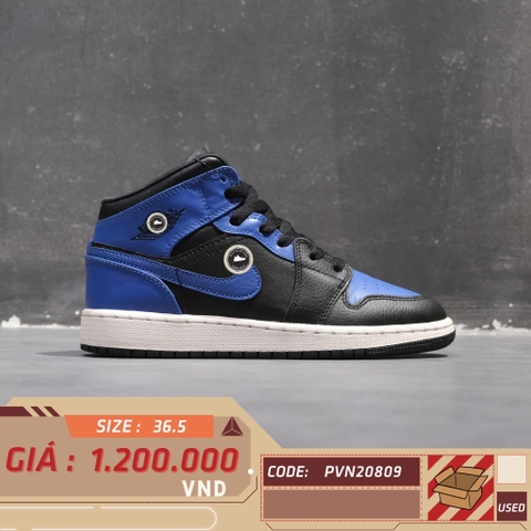 AIR JORDAN 1 MID HYPER ROYAL GS 554725 077 SIZE 36.5 GIÀY 2HAND CHÍNH HÃNG PVN20809