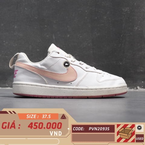 NIKE COURT BOROUGH LOW RECRAFT 'WHITE PINKSICLE' DV5456 111 SIZE 37.5 GIÀY 2HAND CHÍNH HÃNG PVN20935