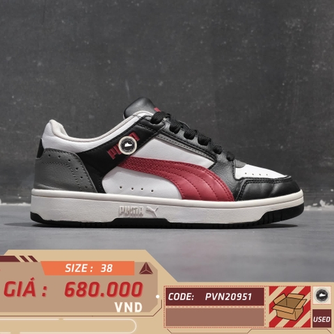 PUMA REBOUND JOY LOW 'WHITE URBAN RED' 380747-06 SIZE 38 GIÀY 2HAND CHÍNH HÃNG PVN20951