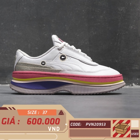 PUMA DEVA '90S POP WHITE BUBBLEGUM 371201 01 SIZE 37 GIÀY 2HAND CHÍNH HÃNG PVN20953