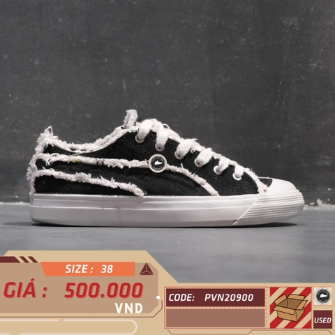 PUMA CAPRI RAW CUT BOARD SHOES BLACK/WHITE 381586-02 SIZE 38 GIÀY 2HAND CHÍNH HÃNG PVN20900