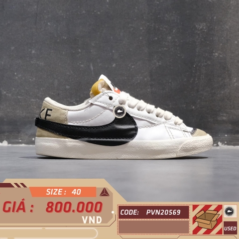 NIKE BLAZER LOW '77 JUMBO 'WHITE BLACK' DN2158-101 SIZE 40 GIÀY 2HAND CHÍNH HÃNG PVN20569