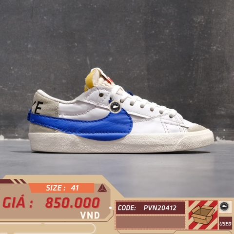 NIKE BLAZER LOW '77 JUMBO 'WHITE OLD ROYAL' DQ8768 100 SIZE 41 GIÀY 2HAND CHÍNH HÃNG PVN20412