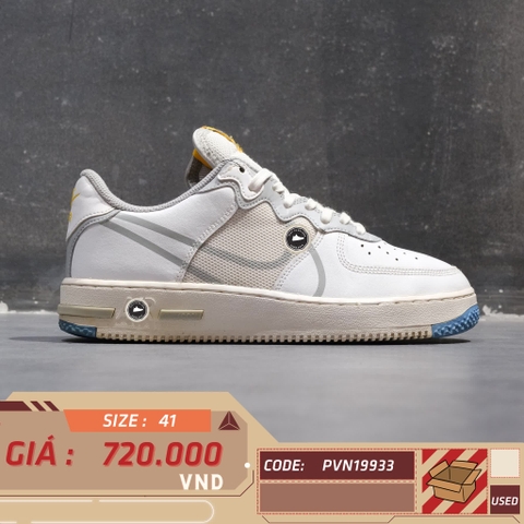 Nike Air Force 1 React 'Smoke Grey Gold' CT1020 100 SIZE 41 GIÀY 2HAND CHÍNH HÃNG PVN19933