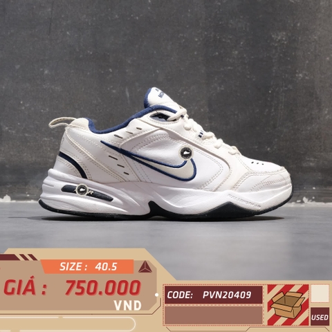 Nike Air Monarch IV White/Metallic Silver 415445 102 SIZE 40.5 GIÀY 2HAND CHÍNH HÃNG PVN20409