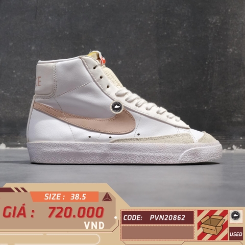 NIKE BLAZER MID '77 VINTAGE WHITE PINK OXFORD CZ1055 118 SIZE 38.5 GIÀY 2HAND CHÍNH HÃNG PVN20862