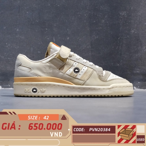 ADIDAS FORUM 84 LOW 'CREAM WHITE ALMOST YELLOW' HQ6332 SIZE 42 GIÀY 2HAND CHÍNH HÃNG PVN20384