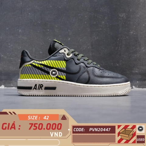 Nike 3M x Air Force 1 React LX 'Anthracite Volt' CT3316 003 SIZE 42 GIÀY 2HAND CHÍNH HÃNG PVN20447