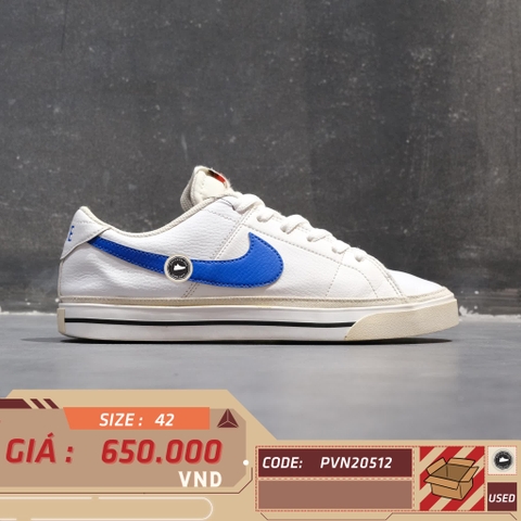 NIKE Court Legacy White Game Royal CU4150 101 SIZE 42 GIÀY 2HAND CHÍNH HÃNG PVN20512