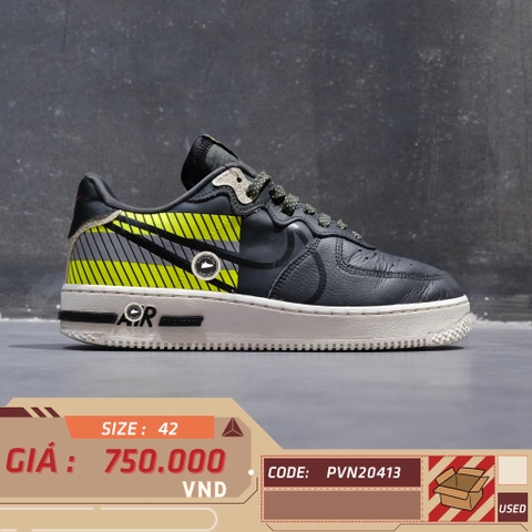 Nike 3M x Air Force 1 React LX 'Anthracite Volt' CT3316 003 SIZE 42 GIÀY 2HAND CHÍNH HÃNG PVN20413