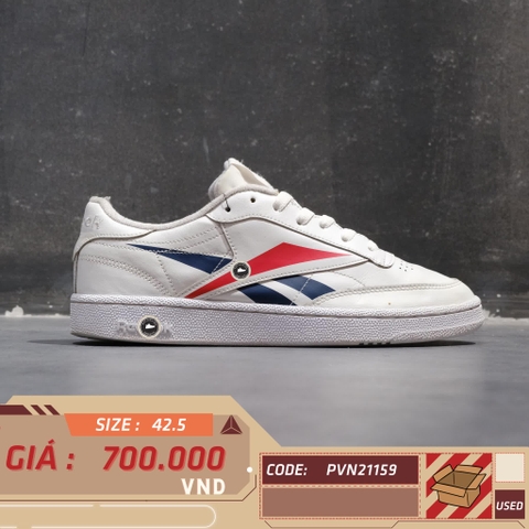 Reebok Club C 85 MU ‘White Scarlett Red Navy’ EH0640 SIZE 42.5 GIÀY 2HAND CHÍNH HÃNG PVN21159