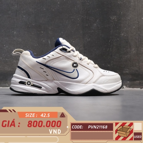 NIKE AIR MONARCH IV WHITE/METALLIC SILVER 415445 102 SIZE 42.5 GIÀY 2HAND CHÍNH HÃNG PVN21168