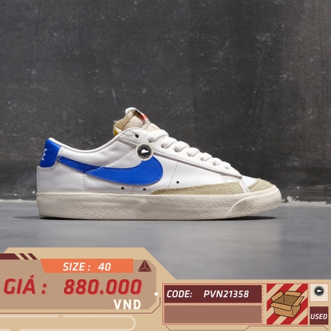 NIKE BLAZER LOW '77 VINTAGE 'WHITE HYPER ROYAL' DA6364 103 SIZE 40 GIÀY 2HAND CHÍNH HÃNG PVN21358