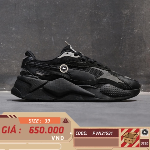 PUMA RS-X3 PUZZLE PUMA BLACK-CASTLEROCK 371570 02 SIZE 39 GIÀY 2HAND CHÍNH HÃNG PVN21591