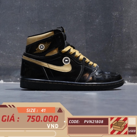 NIKE AIR JORDAN 1 RETRO HIGH OG 'BLACK METALLIC GOLD' 555088 032 SIZE 41 GIÀY 2HAND CHÍNH HÃNG PVN21808